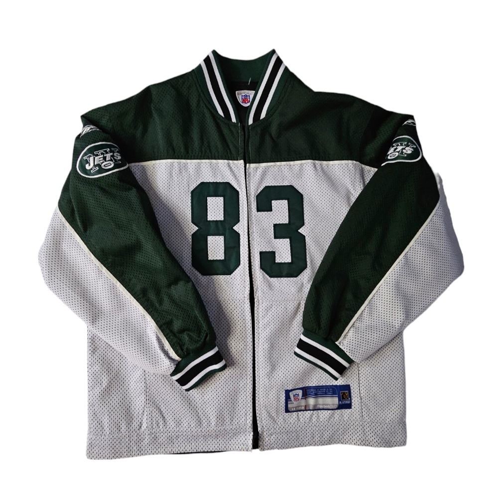 Vintage New York Jets Reebok NFL Jersey Jacket Santana Moss Youth Large 14-16